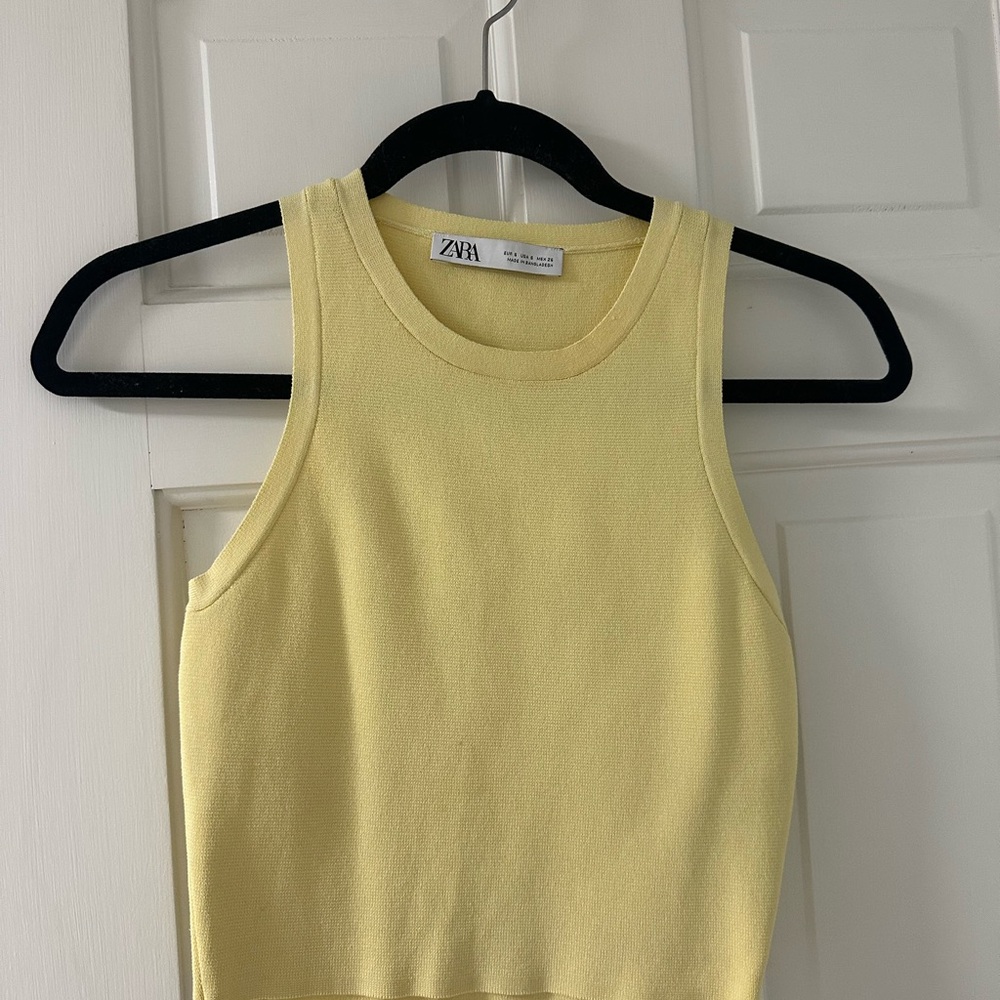 Zara Light Yellow Tank Top